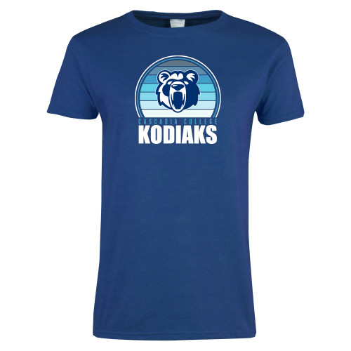  Womens Royal Short Sleeve Tee - Cascadia College Kodiaks Blue Shade Design
