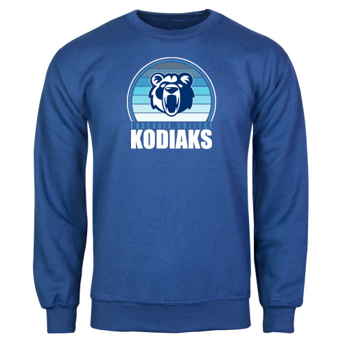  Royal Fleece Crew - Cascadia College Kodiaks Blue Shade Design