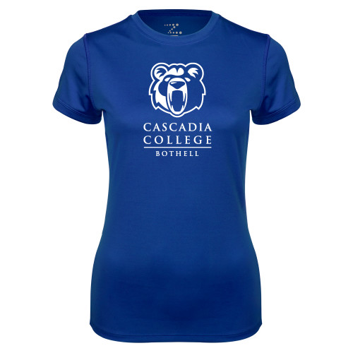  Womens Royal Performance Tee - Kodiak Cascadia College Bothell Stacked