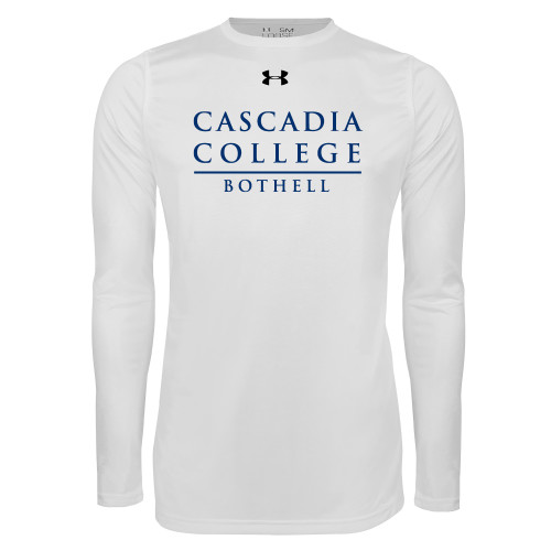  Under Armour White Long Sleeve Tech Tee - Cascadia College Bothell