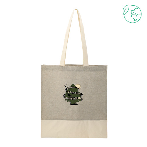  Split Recycled Grey Cotton Twill Convention Tote - Sustainable Campus Offices - Cascadia College