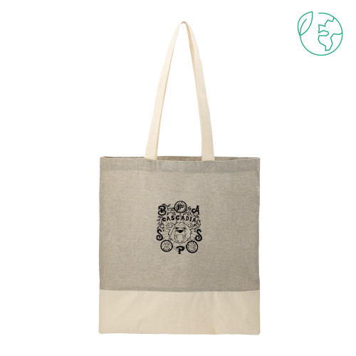  Split Recycled Grey Cotton Twill Convention Tote - BASSP - Cascadia College