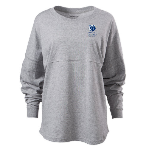  Boxercraft Womens Oxford Grey Heather Pom Pom Jersey Tee - Kodiak Cascadia College Bothell Stacked