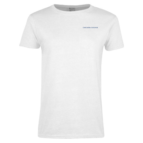  Womens White Short Sleeve Tee - Cascadia College Bothell  Flat