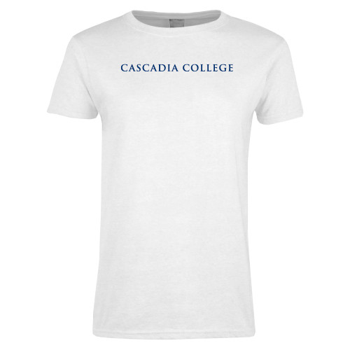  Womens White Short Sleeve Tee - Cascadia College Bothell  Flat