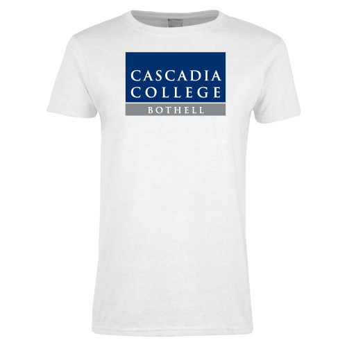 Womens White Short Sleeve Tee - Cascadia College Bothell  Square
