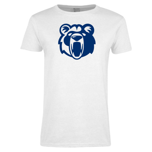  Womens White Short Sleeve Tee - Kodiak Mascot