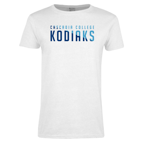  Womens White Short Sleeve Tee - Cascadia College Kodiaks Duo Color