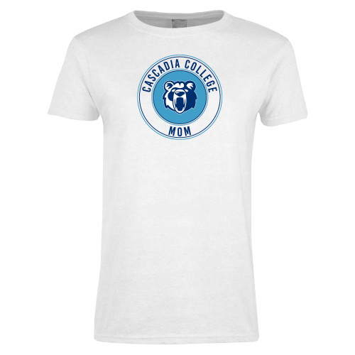  Womens White Short Sleeve Tee - Cascadia College Mom