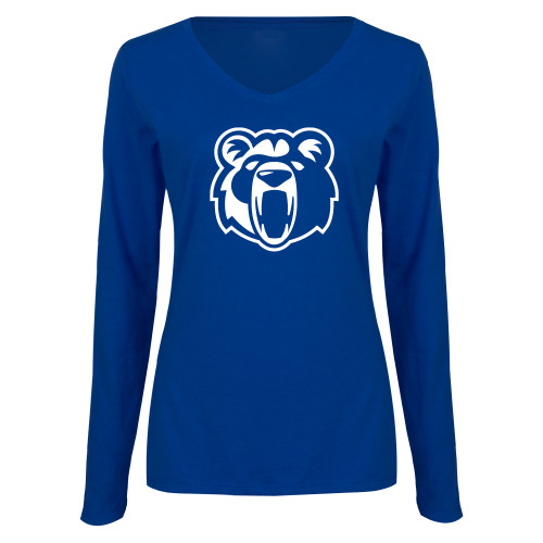 Main Image for  Womens Royal Long Sleeve V Neck Tee 