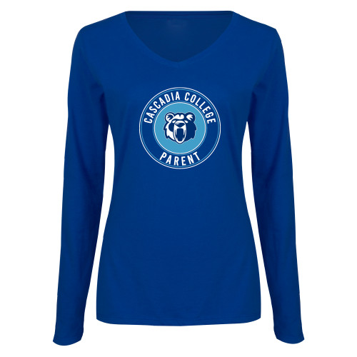 Main Image for  Womens Royal Long Sleeve V Neck Tee 