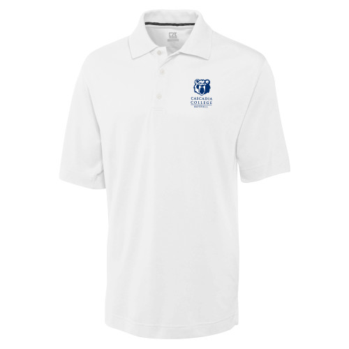  C&B White Advantage TriBlend Pique Polo - Kodiak Cascadia College Bothell Stacked EMB