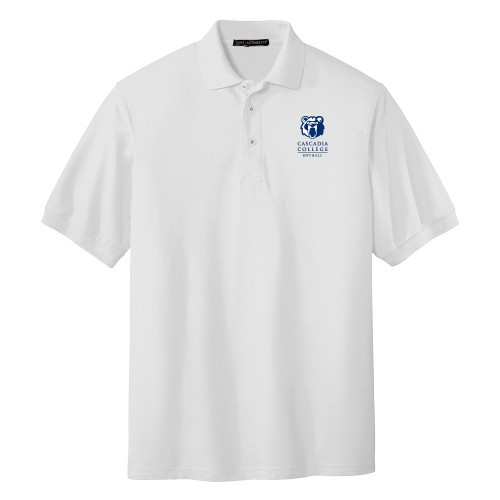  White Silk Touch Polo - Kodiak Cascadia College Bothell Stacked EMB