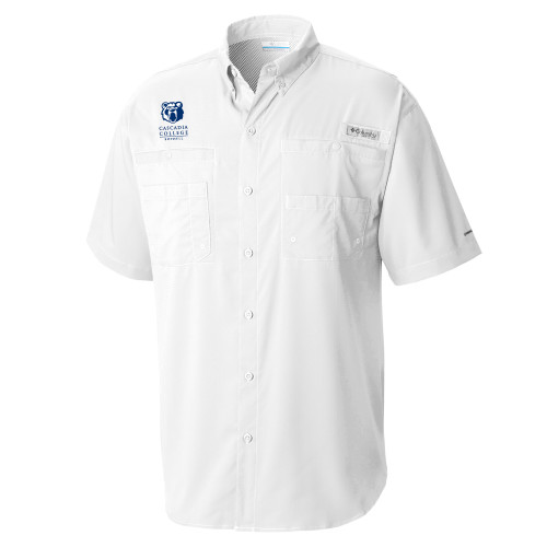  Columbia White Tamiami Performance Short Sleeve Shirt - Kodiak Cascadia College Bothell Stacked EMB