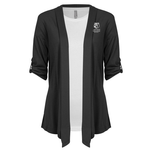  Womens Grey Drape Front Cardigan Sweater - Kodiak Cascadia College Bothell Stacked EMB