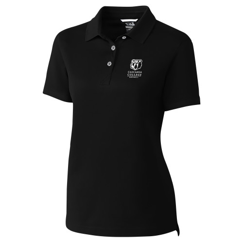  C&B Womens Black Advantage Polo - Kodiak Cascadia College Bothell Stacked EMB