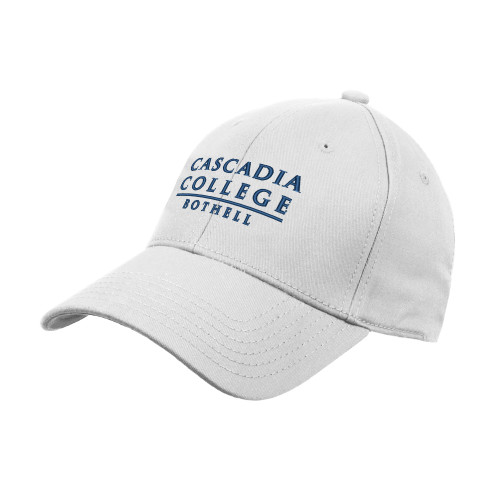  White Structured Adjustable Pro Style Hat - Cascadia College Bothell  EMB