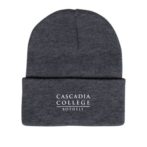  Grey Knit Beanie w/Cuff - Cascadia College Bothell  EMB