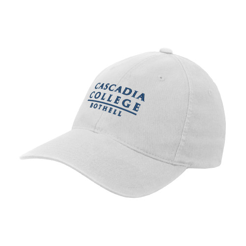  White Flexfit Structured Low Profile Hat - Cascadia College Bothell  EMB