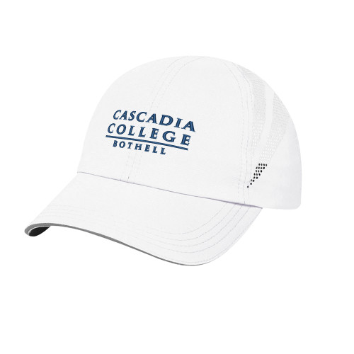  Womens White Performance Cap - Cascadia College Bothell  EMB