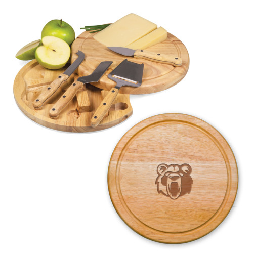  10.2 Inch Circo Cheese Board Set - Kodiak Mascot Head Engraved