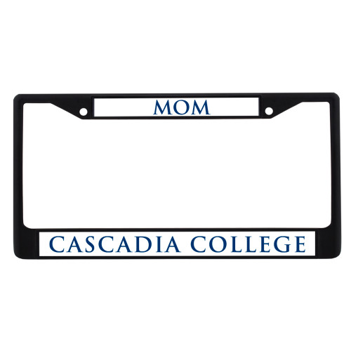  Mom Metal License Plate Frame in Black - Cascadia College Flat