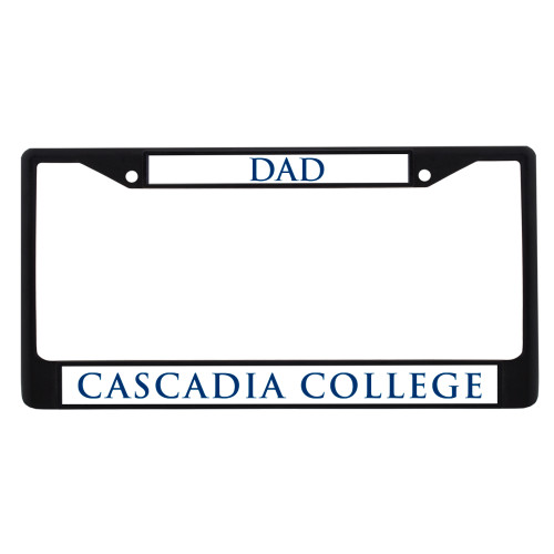  Dad Metal License Plate Frame in Black - Cascadia College Flat