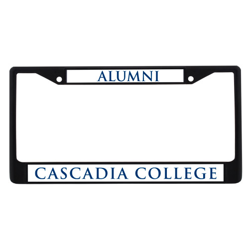  Alumni Metal License Plate Frame in Black - Cascadia College Flat