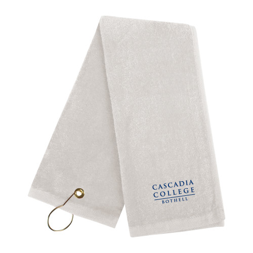  White Golf Towel - Cascadia College Bothell  EMB