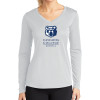 Thumbnail image for  Womens White Performance Long Sleeve V Neck Shirt