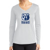 Thumbnail image for  Womens White Performance Long Sleeve V Neck Shirt
