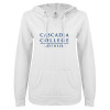Thumbnail image for  ENZA Womens White V Notch Raw Edge Fleece Hoodie