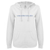 Thumbnail image for  ENZA Womens White V Notch Raw Edge Fleece Hoodie