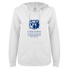 Thumbnail image for  ENZA Womens White V Notch Raw Edge Fleece Hoodie