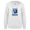 Thumbnail image for  ENZA Womens White V Notch Raw Edge Fleece Hoodie