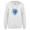 Thumbnail image for  ENZA Womens White V Notch Raw Edge Fleece Hoodie