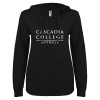 Thumbnail image for  ENZA Womens Black V Notch Raw Edge Fleece Hoodie