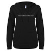 Thumbnail image for  ENZA Womens Black V Notch Raw Edge Fleece Hoodie