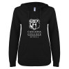 Thumbnail image for  ENZA Womens Black V Notch Raw Edge Fleece Hoodie