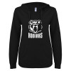 Thumbnail image for  ENZA Womens Black V Notch Raw Edge Fleece Hoodie