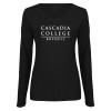 Thumbnail image for  Womens Black Long Sleeve V Neck Tee 