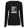Thumbnail image for  Womens Black Long Sleeve V Neck Tee 