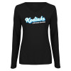 Thumbnail image for  Womens Black Long Sleeve V Neck Tee 