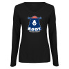 Thumbnail image for  Womens Black Long Sleeve V Neck Tee 