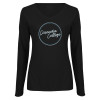 Thumbnail image for  Womens Black Long Sleeve V Neck Tee 