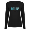 Thumbnail image for  Womens Black Long Sleeve V Neck Tee 