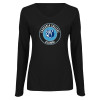 Thumbnail image for  Womens Black Long Sleeve V Neck Tee 