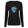 Thumbnail image for  Womens Black Long Sleeve V Neck Tee 