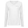 Thumbnail image for  Womens White Long Sleeve V Neck Tee