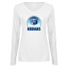 Thumbnail image for  Womens White Long Sleeve V Neck Tee